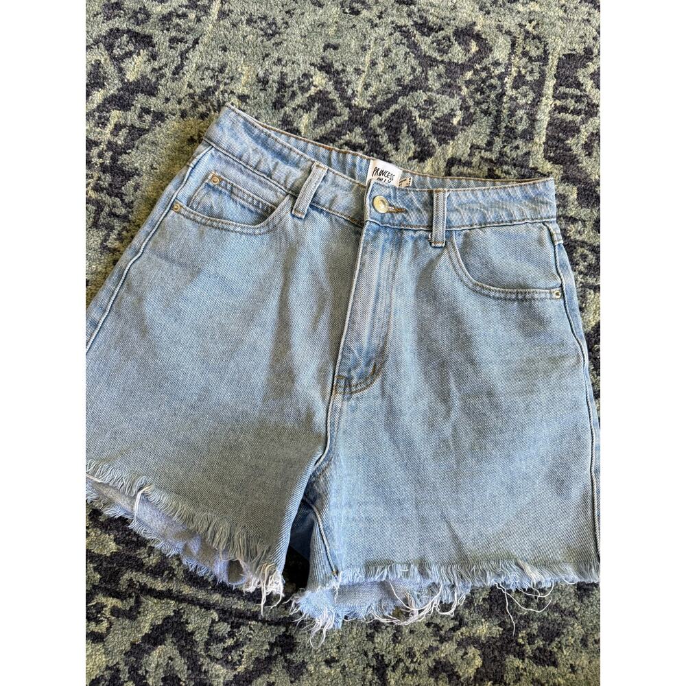 Light Wash Princess Polly Frayed Hem Laurena Denim Shorts Summer Preppy- Sz 4 - Picture 4 of 10